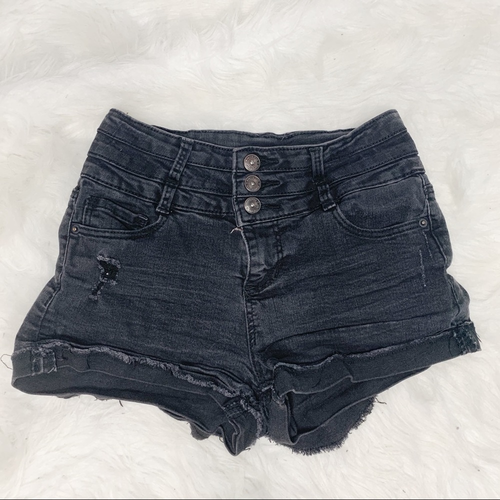 Vanilla Star Black High Waisted Shorts